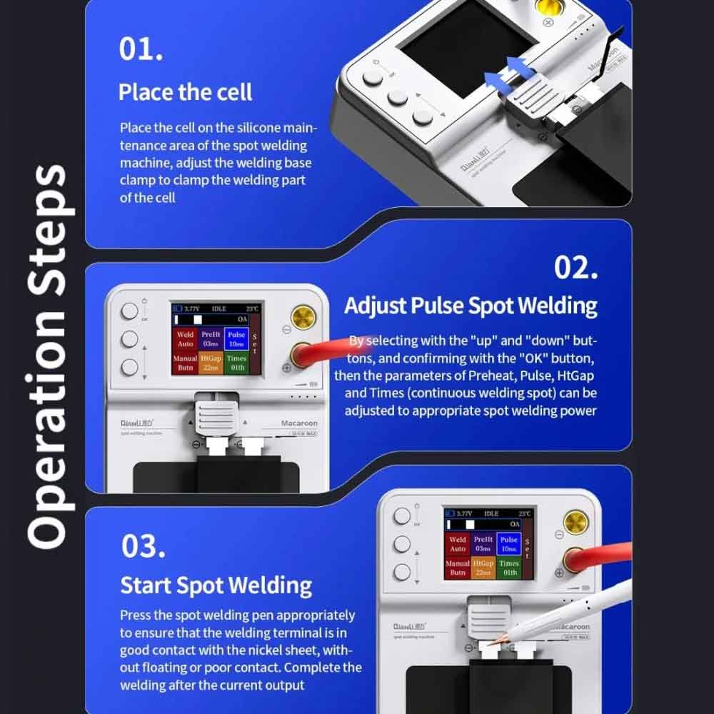 QianLi Macaron Max Portable Double Pulse Integrated Battery Spot Welding Machine